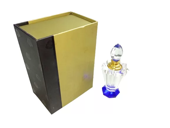 esans şişeleri - 6 ml mavi kristal cam çubuklu özel gül desenli kutulu şişe