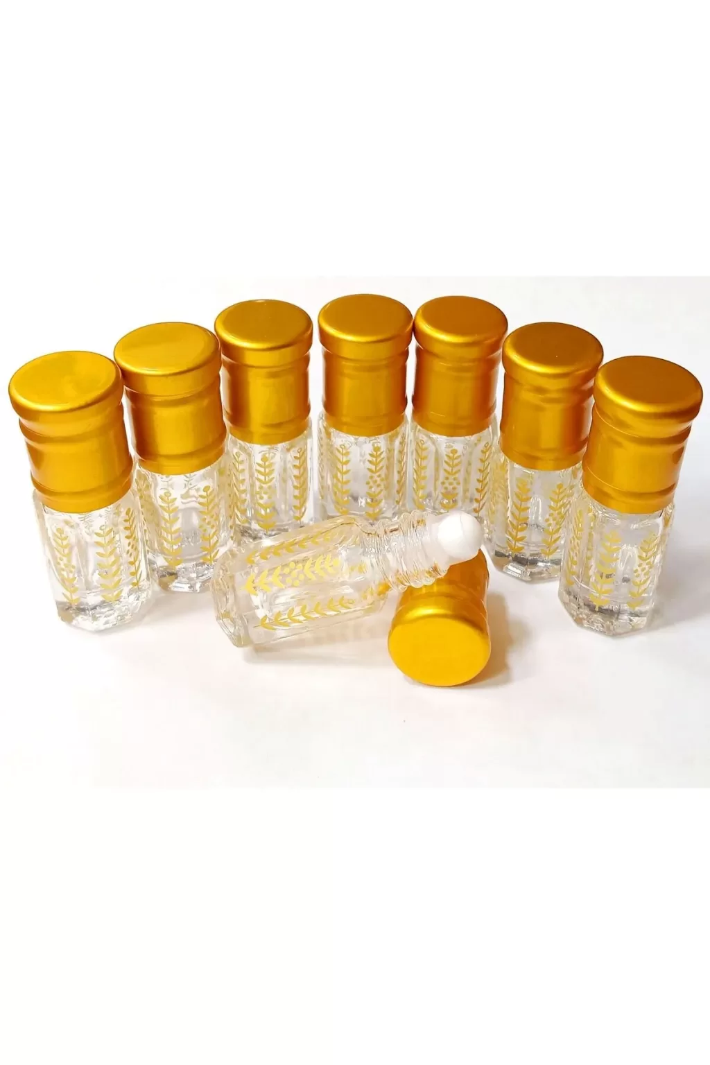esans şişeleri - 3 ml rollon sırmalı lüx cam esans şişesi (8 adet)