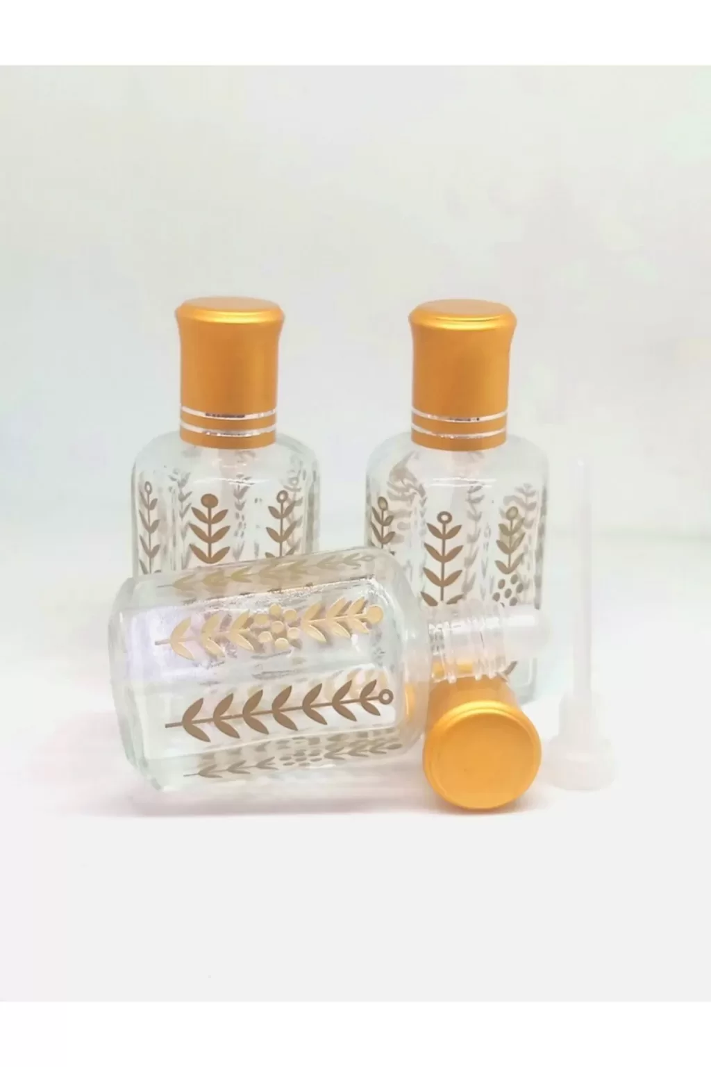 esans şişeleri - 24 ml sırmalı roloon lüx cam esans şişesi (3 adet)